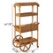 Large Wooden Display Rolling Table with Drawers and Wheels 3 Tier for Display, Modern Wood Wagon with Shelves for Food and More